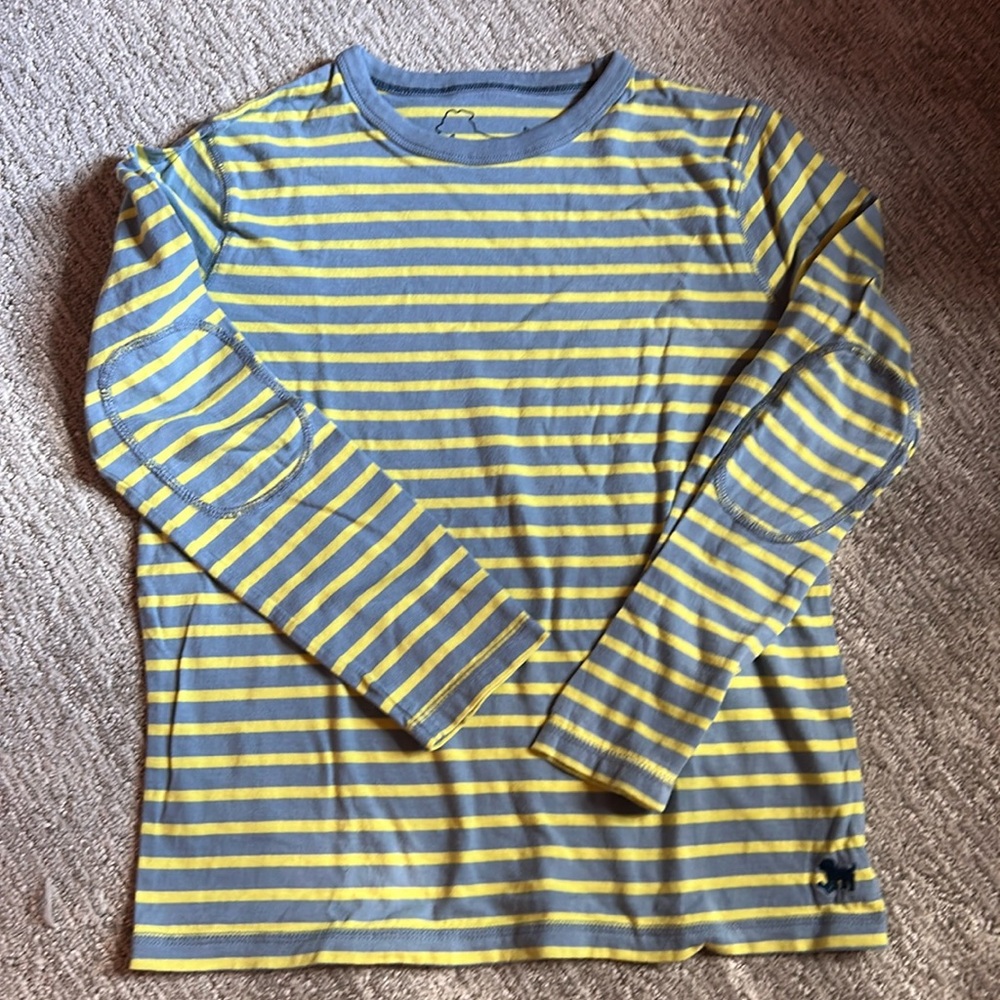 Boys mini boden cotton stripe long sleeve tee